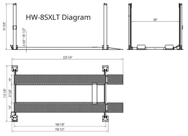 APlusLift 8000LB 4-Post Portable Parking Storage Service Car Lift - HW-8S or HW-8SXLT - Image 9